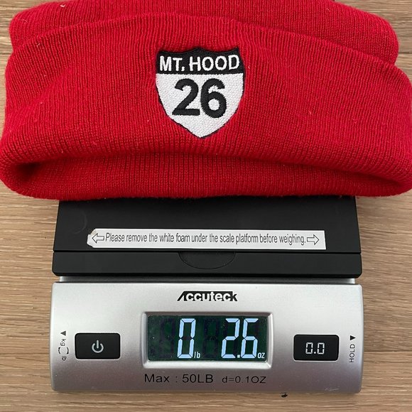 Port and Company Beanie Hat Red Knit Mt. Hood Highway 26 Oregon Snowboarding Ski - Picture 11 of 11